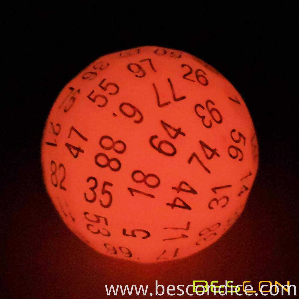 Cerise Red Luminous D100 Dice 1